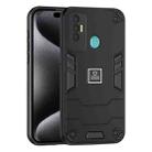 For Tecno Spark 7P 2 in 1 Shockproof Phone Case(Black) - 1