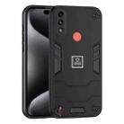 For Motorola Moto E7 Power 2 in 1 Shockproof Phone Case(Black) - 1