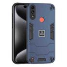 For Motorola Moto E7 Power 2 in 1 Shockproof Phone Case(Blue) - 1