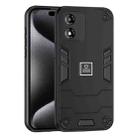 For Motorola Moto E13 2 in 1 Shockproof Phone Case(Black) - 1