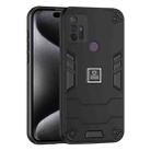 For Motorola Moto G10 2 in 1 Shockproof Phone Case(Black) - 1