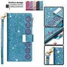 For iPhone 11 Pro Max Multi-card Slots Starry Sky Laser Carving Glitter Zipper Horizontal Flip Leather Case with Holder & Wallet & Lanyard(Sky Blue) - 6
