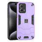 For Motorola Moto G53 2 in 1 Shockproof Phone Case(Purple) - 1