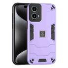 For Motorola Moto G34 2 in 1 Shockproof Phone Case(Purple) - 1