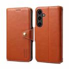 For Samsung Galaxy S24 5G Denior Cowhide Texture Wallet Style Leather Phone Case(Brown) - 1
