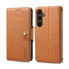 For Samsung Galaxy S24+ 5G Denior Cowhide Texture Wallet Style Leather Phone Case(Khaki) - 1