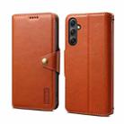 For Samsung Galaxy A34 5G Denior Cowhide Texture Wallet Style Leather Phone Case(Brown) - 1