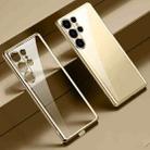 For Samsung Galaxy S25 Ultra 5G SULADA Electroplating TPU Transparent Phone Case(Gold) - 1