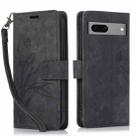 For Google Pixel 8 Orchid Butterfly Embossed Leather Phone Case(Black) - 1