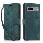 For Google Pixel 8 Orchid Butterfly Embossed Leather Phone Case(Green) - 1