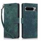 For Google Pixel 8 Pro Orchid Butterfly Embossed Leather Phone Case(Green) - 1