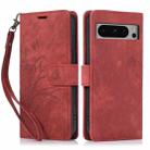 For Google Pixel 8 Pro Orchid Butterfly Embossed Leather Phone Case(Red) - 1