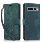 For Google Pixel 7 Pro Orchid Butterfly Embossed Leather Phone Case(Green) - 1
