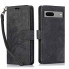 For Google Pixel 7 Orchid Butterfly Embossed Leather Phone Case(Black) - 1