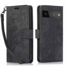 For Google Pixel 6 Orchid Butterfly Embossed Leather Phone Case(Black) - 1