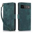 For Google Pixel 6 Pro Orchid Butterfly Embossed Leather Phone Case(Green) - 1