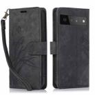 For Google Pixel 6a Orchid Butterfly Embossed Leather Phone Case(Black) - 1