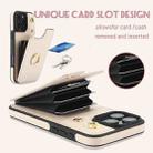 For iPhone 16 Pro YM005 Skin Feel Card Bag Phone Case with Long Lanyard(Apricot) - 2