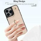 For iPhone 16 Pro YM005 Skin Feel Card Bag Phone Case with Long Lanyard(Apricot) - 3