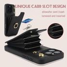 For iPhone 16 Pro YM005 Skin Feel Card Bag Phone Case with Long Lanyard(Black) - 2