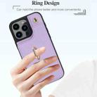 For iPhone 16 Pro YM005 Skin Feel Card Bag Phone Case with Long Lanyard(Light Purple) - 3