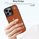 For iPhone 16 Pro YM005 Skin Feel Card Bag Phone Case with Long Lanyard(Brown) - 3