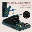 For iPhone 16 Pro YM005 Skin Feel Card Bag Phone Case with Long Lanyard(Green) - 2