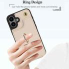For iPhone 16 Plus YM005 Skin Feel Card Bag Phone Case with Long Lanyard(Apricot) - 3