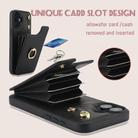 For iPhone 16 Plus YM005 Skin Feel Card Bag Phone Case with Long Lanyard(Black) - 2