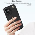 For iPhone 16 Plus YM005 Skin Feel Card Bag Phone Case with Long Lanyard(Black) - 3