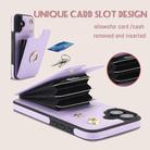 For iPhone 16 Plus YM005 Skin Feel Card Bag Phone Case with Long Lanyard(Light Purple) - 2