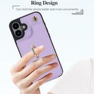 For iPhone 16 Plus YM005 Skin Feel Card Bag Phone Case with Long Lanyard(Light Purple) - 3