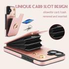 For iPhone 16 Plus YM005 Skin Feel Card Bag Phone Case with Long Lanyard(Rose Gold) - 2