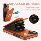 For iPhone 16 Plus YM005 Skin Feel Card Bag Phone Case with Long Lanyard(Brown) - 2