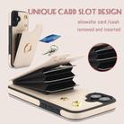 For iPhone 16 YM005 Skin Feel Card Bag Phone Case with Long Lanyard(Apricot) - 2