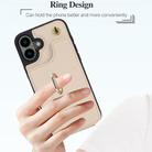 For iPhone 16 YM005 Skin Feel Card Bag Phone Case with Long Lanyard(Apricot) - 3