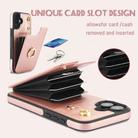 For iPhone 16 YM005 Skin Feel Card Bag Phone Case with Long Lanyard(Rose Gold) - 2