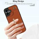 For iPhone 16 YM005 Skin Feel Card Bag Phone Case with Long Lanyard(Brown) - 3