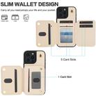 For iPhone 16 Pro Max YM006 Skin Feel Zipper Card Bag Phone Case with Dual Lanyard(Apricot) - 2