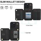 For iPhone 16 Pro Max YM006 Skin Feel Zipper Card Bag Phone Case with Dual Lanyard(Black) - 2