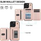 For iPhone 16 Pro Max YM006 Skin Feel Zipper Card Bag Phone Case with Dual Lanyard(Rose Gold) - 2