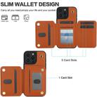 For iPhone 16 Pro Max YM006 Skin Feel Zipper Card Bag Phone Case with Dual Lanyard(Brown) - 2