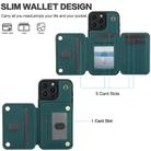 For iPhone 16 Pro Max YM006 Skin Feel Zipper Card Bag Phone Case with Dual Lanyard(Green) - 2