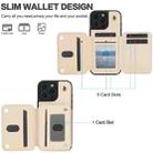 For iPhone 16 Pro YM006 Skin Feel Zipper Card Bag Phone Case with Dual Lanyard(Apricot) - 2