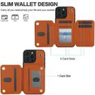 For iPhone 16 Pro YM006 Skin Feel Zipper Card Bag Phone Case with Dual Lanyard(Brown) - 2