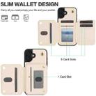 For iPhone 16 Plus YM006 Skin Feel Zipper Card Bag Phone Case with Dual Lanyard(Apricot) - 2