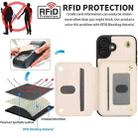 For iPhone 16 Plus YM006 Skin Feel Zipper Card Bag Phone Case with Dual Lanyard(Apricot) - 3