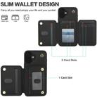 For iPhone 16 Plus YM006 Skin Feel Zipper Card Bag Phone Case with Dual Lanyard(Black) - 2