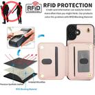 For iPhone 16 Plus YM006 Skin Feel Zipper Card Bag Phone Case with Dual Lanyard(Rose Gold) - 3