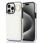 For iPhone 15 Pro YM007 Ring Holder Card Bag Skin Feel Phone Case(White) - 1